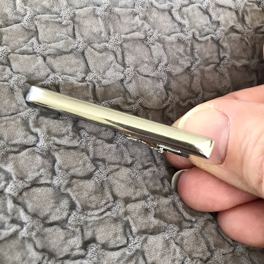 Bundle 3 for $10 Silver toned simple bar tie clip.